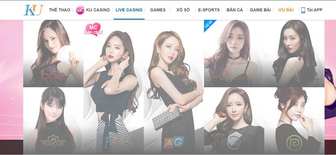 Các sảnh chơi tại ku casino