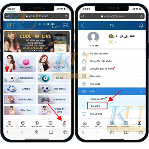Tải app KUBET dành cho Iphone