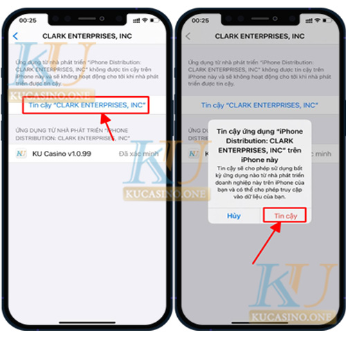 Tải app ku casino dành cho IOS Iphone